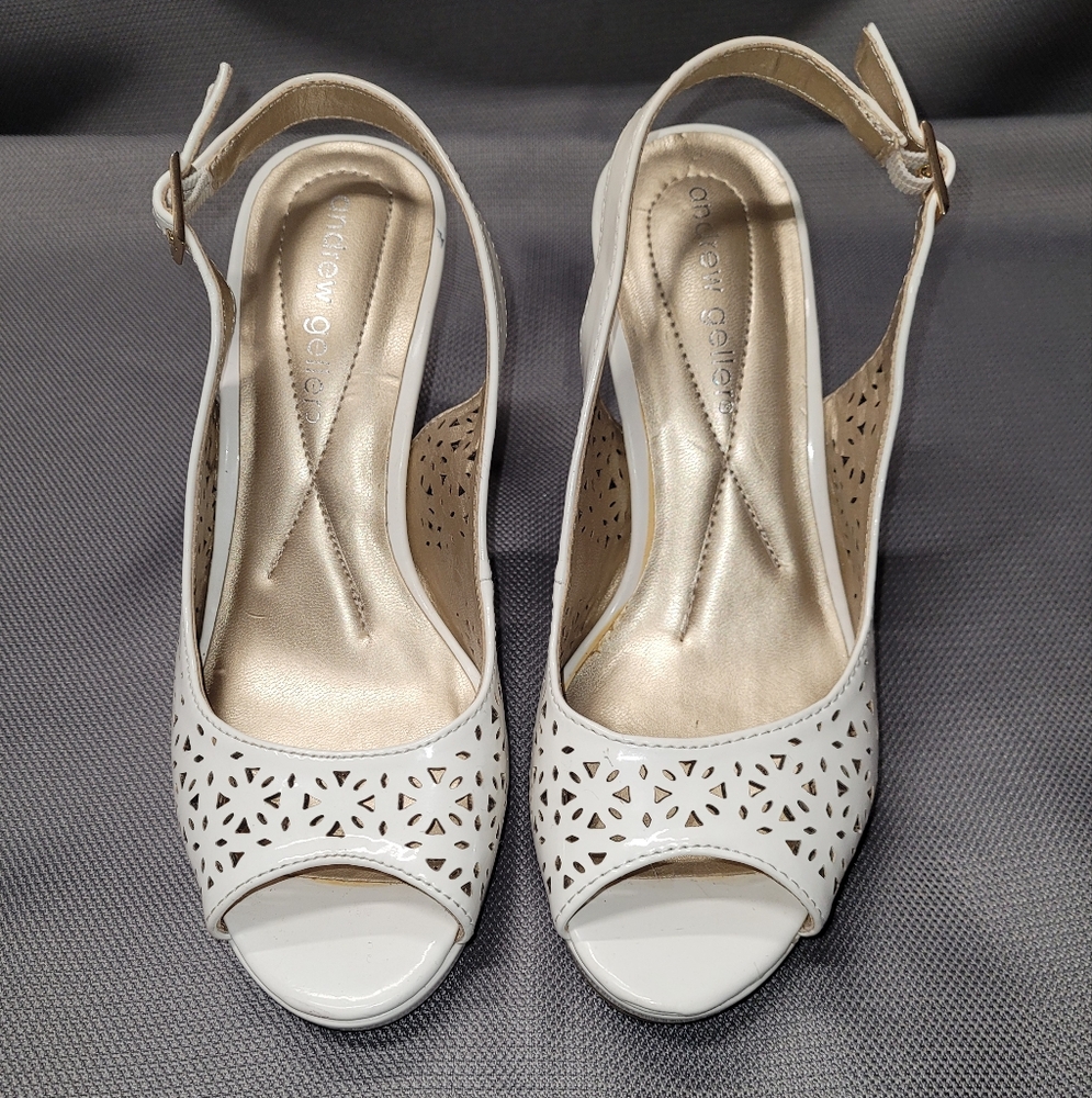 White Peep-Toe Sandals